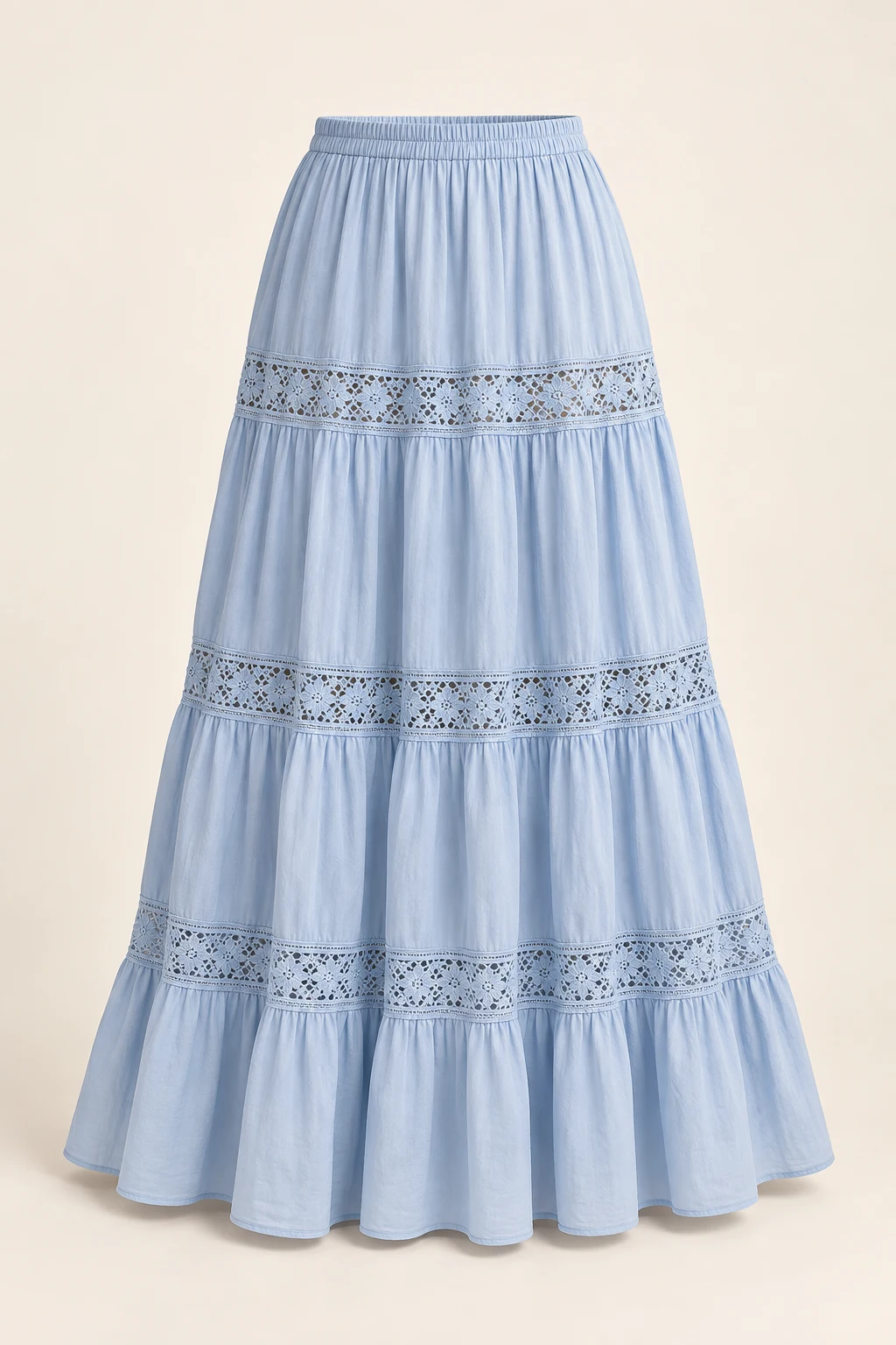 Powder Blue Bluebell Lace Maxi Skirt