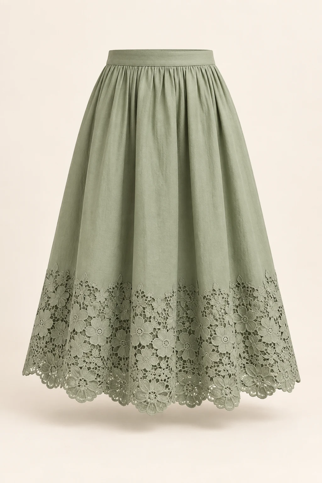 Sage Meadow Lace Midi Skirt