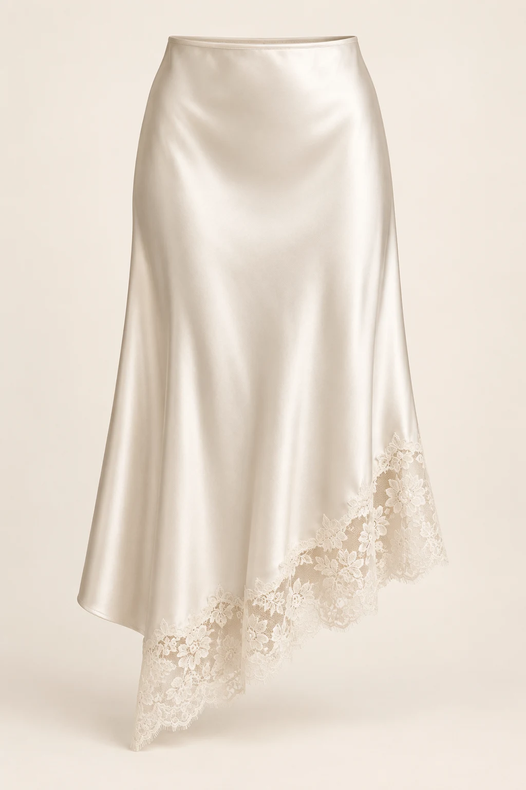 Pearl Ivory Pearl Satin Midi Skirt